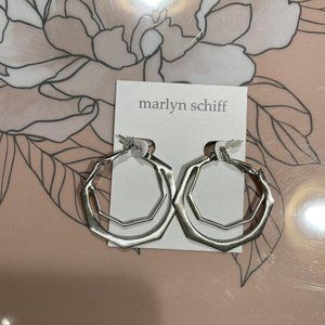 Marlyn Schiff Silver Hexagonal Earrings